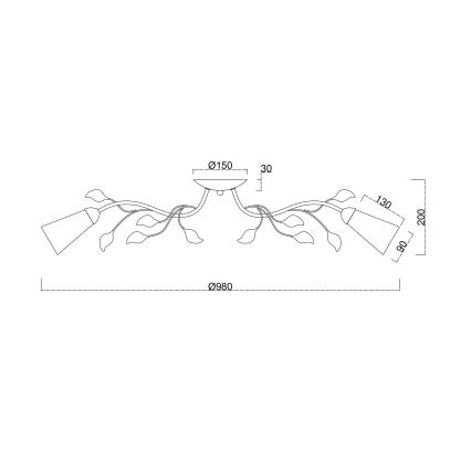Brilagi - Felületre szerelhető csillár FLORA 6xE14/60W/230V arany/krémes/patinás
