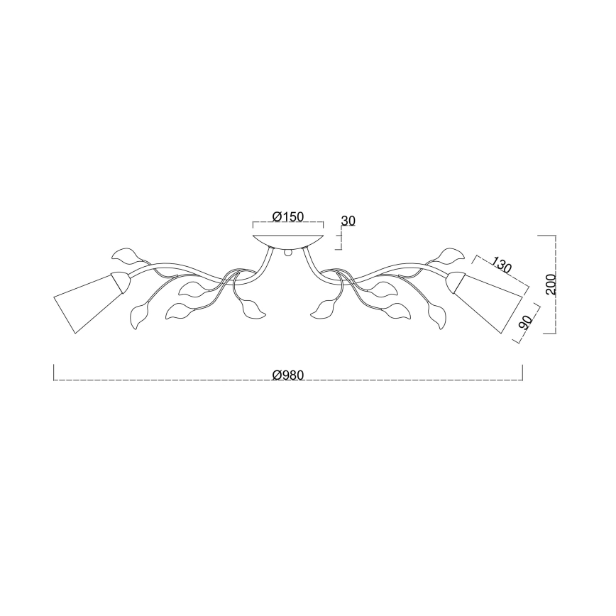 Brilagi - Felületre szerelhető csillár FLORA 6xE14/60W/230V arany/krémes/patinás