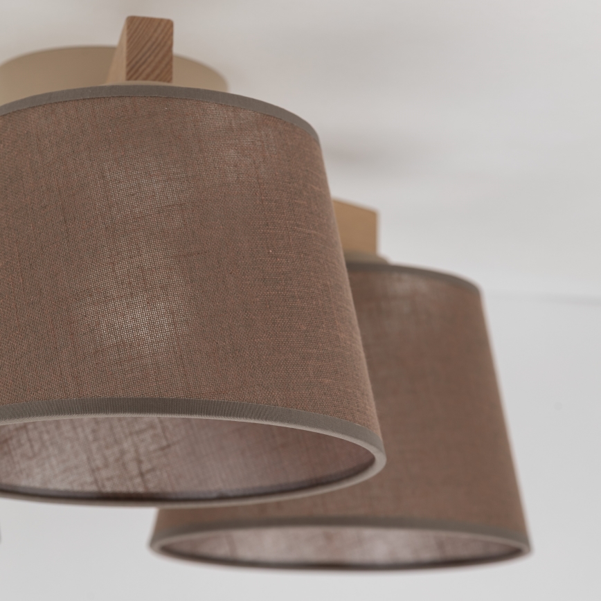Brilagi - Felületre szerelhető csillár LATTE SABIA 3xE27/15W/230V fenyő/barna