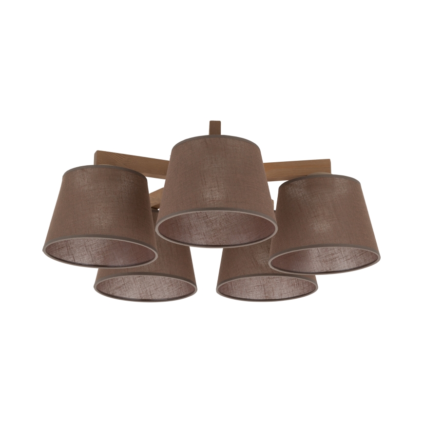 Brilagi - Felületre szerelhető csillár LATTE SABIA 5xE27/15W/230V fenyő/barna