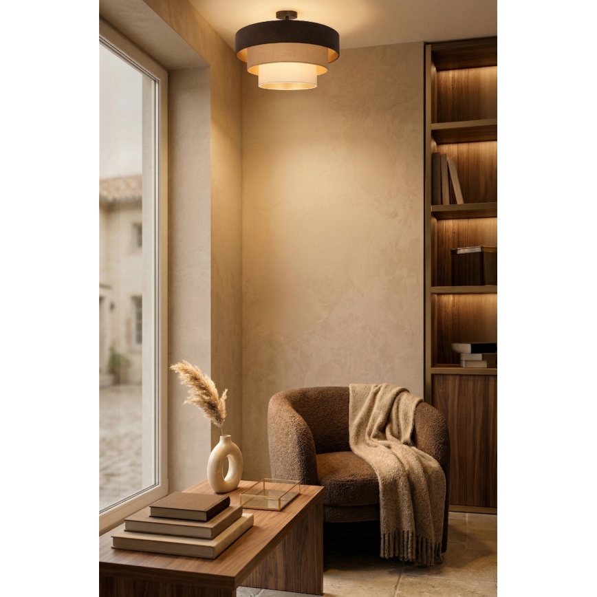 Brilagi - Felületre szerelhető csillár LUNETA 1xE27/60W/230V Ø 40 cm barna/bézs/krém