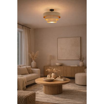 Brilagi - Felületre szerelhető csillár LUNETA 1xE27/60W/230V Ø 40 cm bézs/arany