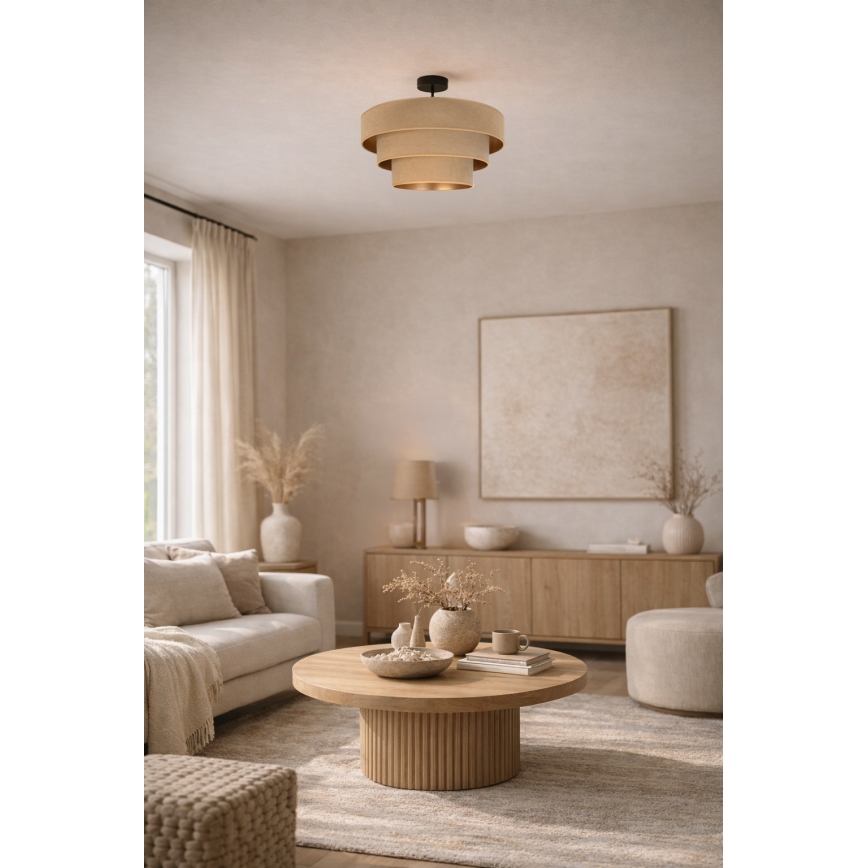 Brilagi - Felületre szerelhető csillár LUNETA 1xE27/60W/230V Ø 40 cm bézs/arany