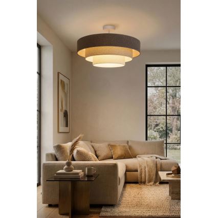 Brilagi - Felületre szerelhető csillár LUNETA 3xE27/60W/230V átmérő 80 cm szürke/krémszínű/fehér