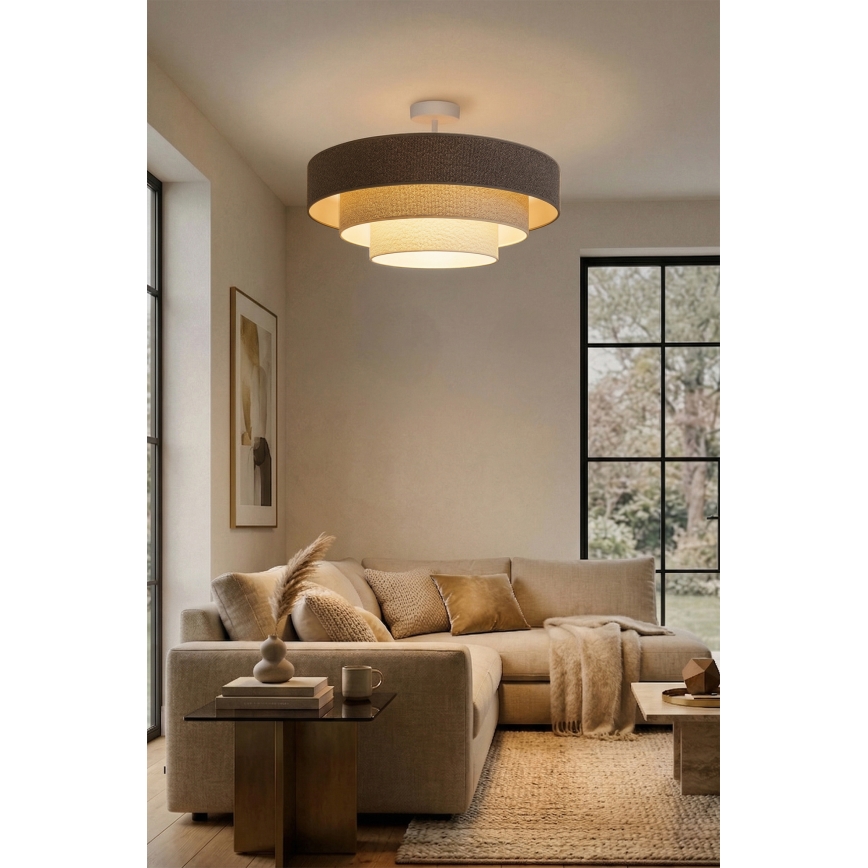 Brilagi - Felületre szerelhető csillár LUNETA 3xE27/60W/230V átmérő 80 cm szürke/krémszínű/fehér