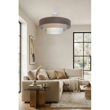 Brilagi - Felületre szerelhető csillár LUNETA 3xE27/60W/230V átmérő 80 cm szürke/krémszínű/fehér