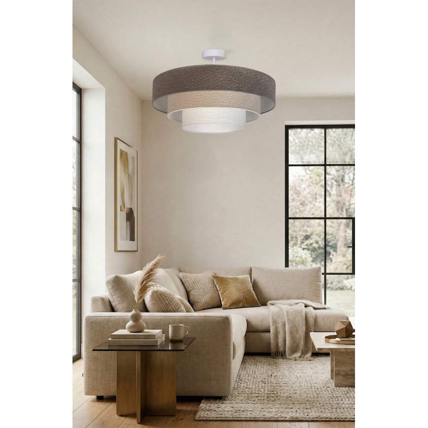 Brilagi - Felületre szerelhető csillár LUNETA 3xE27/60W/230V átmérő 80 cm szürke/krémszínű/fehér