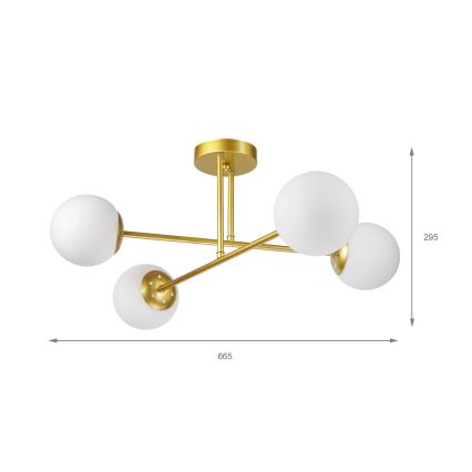 Brilagi - Felületre szerelhető csillár MALIVA 4xE14/15W/230V arany/fehér