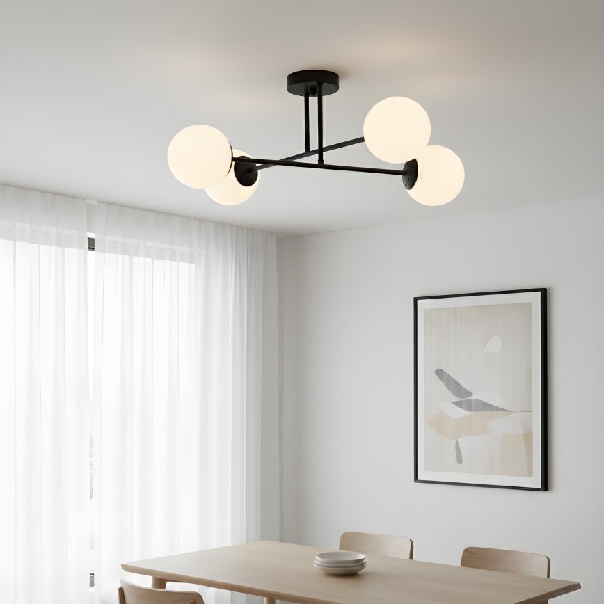 Brilagi - Felületre szerelhető csillár MALIVA 4xE14/15W/230V fekete/fehér
