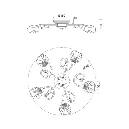 Brilagi - Felületre szerelhető csillár MEGAPOLIS 5xE14/60W/230V fényezett króm