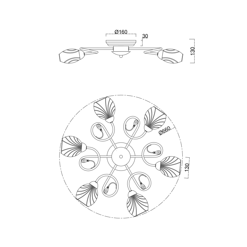 Brilagi - Felületre szerelhető csillár MEGAPOLIS 6xE14/60W/230V arany