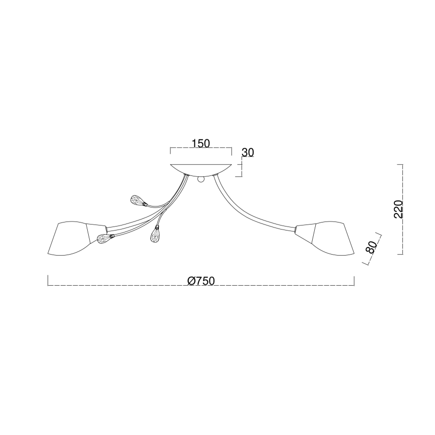 Brilagi - Felületre szerelhető csillár MEGAPOLIS 8xE14/60W/230V bronz