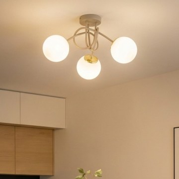 Brilagi - Felületre szerelhető csillár MILO ECRU 3xE27/60W/230V bézs/arany