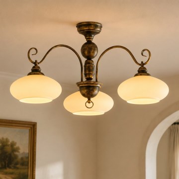 Brilagi - Felületre szerelhető csillár MOLLERO 3xE27/15W/230V Ø 84 cm bronz/patina