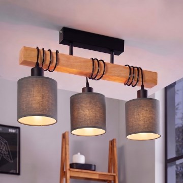 Brilagi - Felületre szerelhető csillár NUBILA 3xE27/60W/230V fenyő/antracit