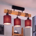 Brilagi - Felületre szerelhető csillár NUBILA 3xE27/60W/230V fenyő/pompeji vörös