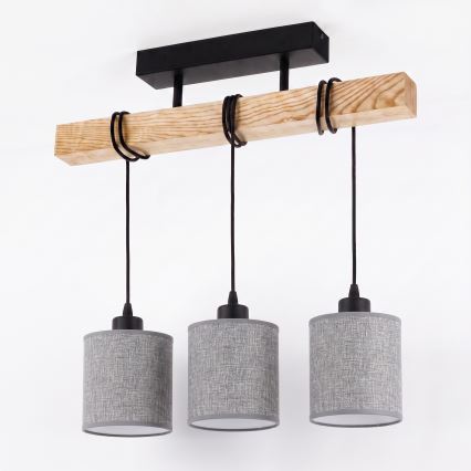 Brilagi - Felületre szerelhető csillár NUBILA 3xE27/60W/230V fenyő/szürke