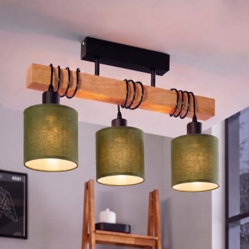 Brilagi - Felületre szerelhető csillár NUBILA 3xE27/60W/230V fenyő/zöld