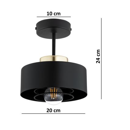 Brilagi - Felületre szerelhető csillár SPRING 1xE27/60W/230V fekete/arany