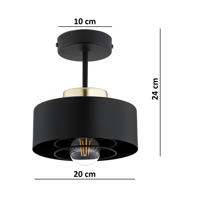 Brilagi - Felületre szerelhető csillár SPRING 1xE27/60W/230V fekete/arany