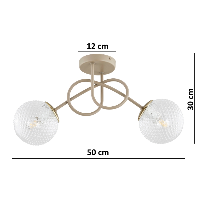 Brilagi - Felületre szerelhető csillár STELLA 2xE27/60W/230V bézs/arany