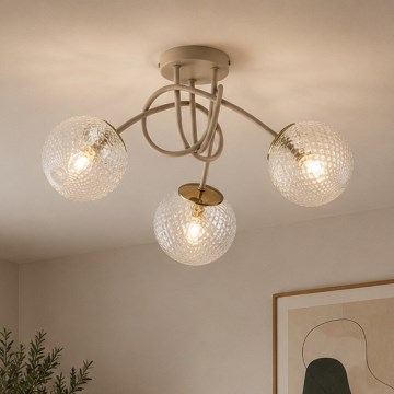 Brilagi - Felületre szerelhető csillár STELLA 3xE27/60W/230V bézs/arany