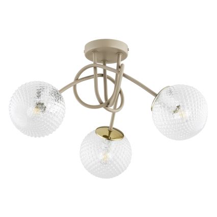 Brilagi - Felületre szerelhető csillár STELLA 3xE27/60W/230V bézs/arany