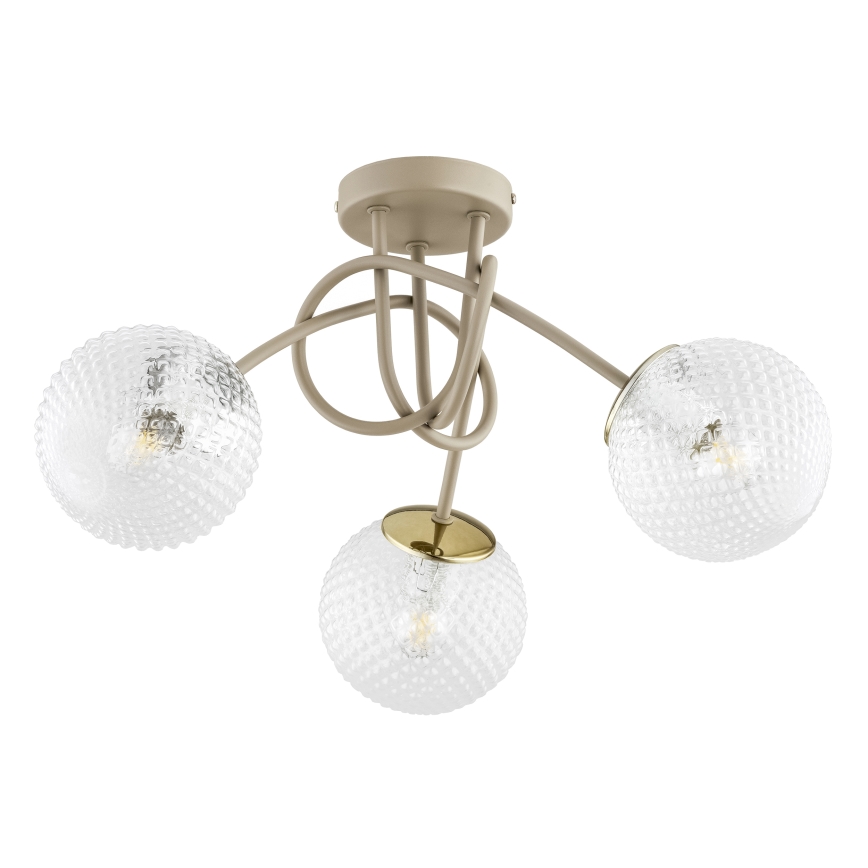 Brilagi - Felületre szerelhető csillár STELLA 3xE27/60W/230V bézs/arany