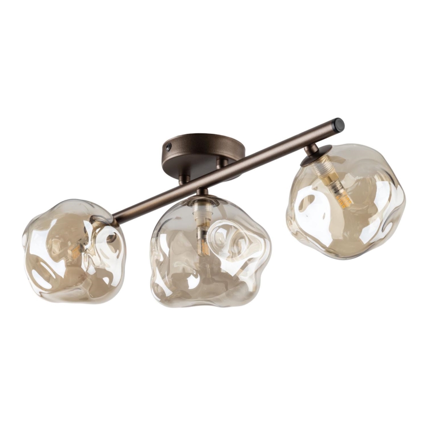 Brilagi - Felületre szerelhető csillár VULCANO 3xG9/8W/230V bronz/füstös bézs