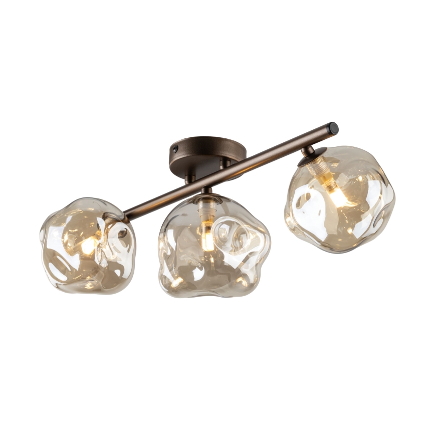 Brilagi - Felületre szerelhető csillár VULCANO 3xG9/8W/230V bronz/füstös bézs