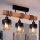 Brilagi - Felületre szerelhető csillár WOOD GLASS 3xE27/60W/230V fenyő/fekete/füstbarna