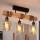 Brilagi - Felületre szerelhető csillár WOOD GLASS 3xE27/60W/230V fenyő/fekete/füstös barna