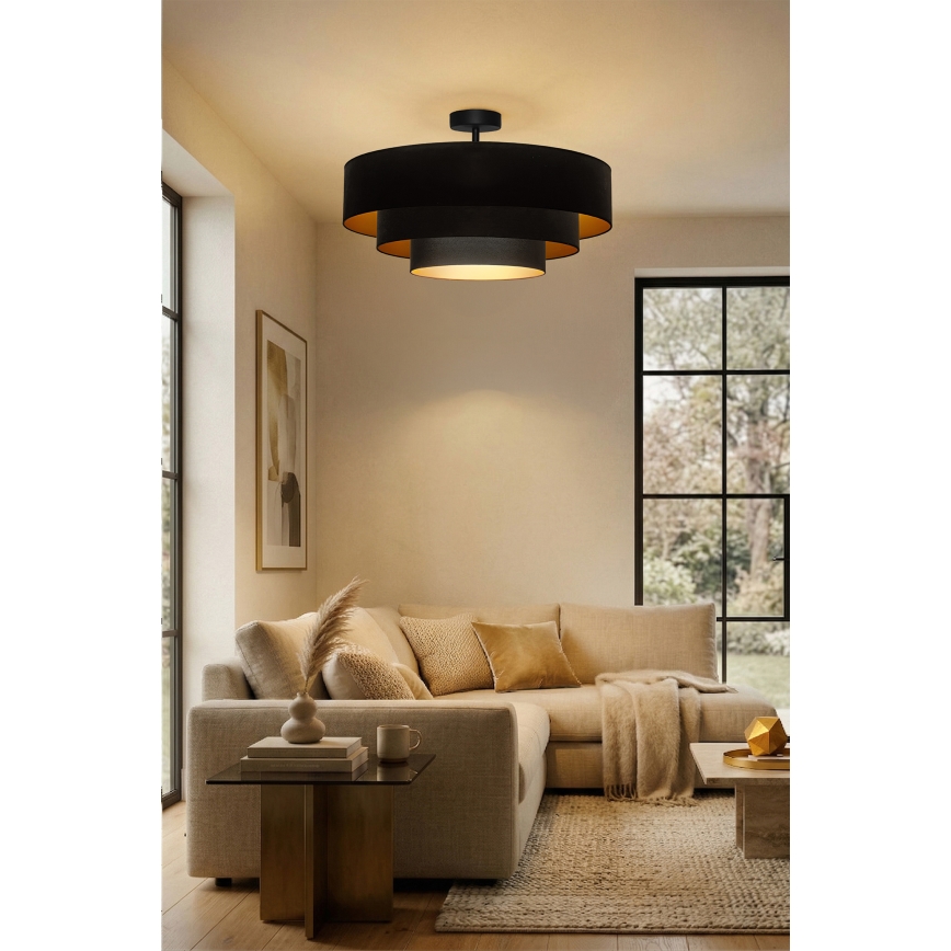 Brilagi - Felületre szerelhető LUNETA csillár 3xE27/60W/230V Ø 80 cm fekete/arany