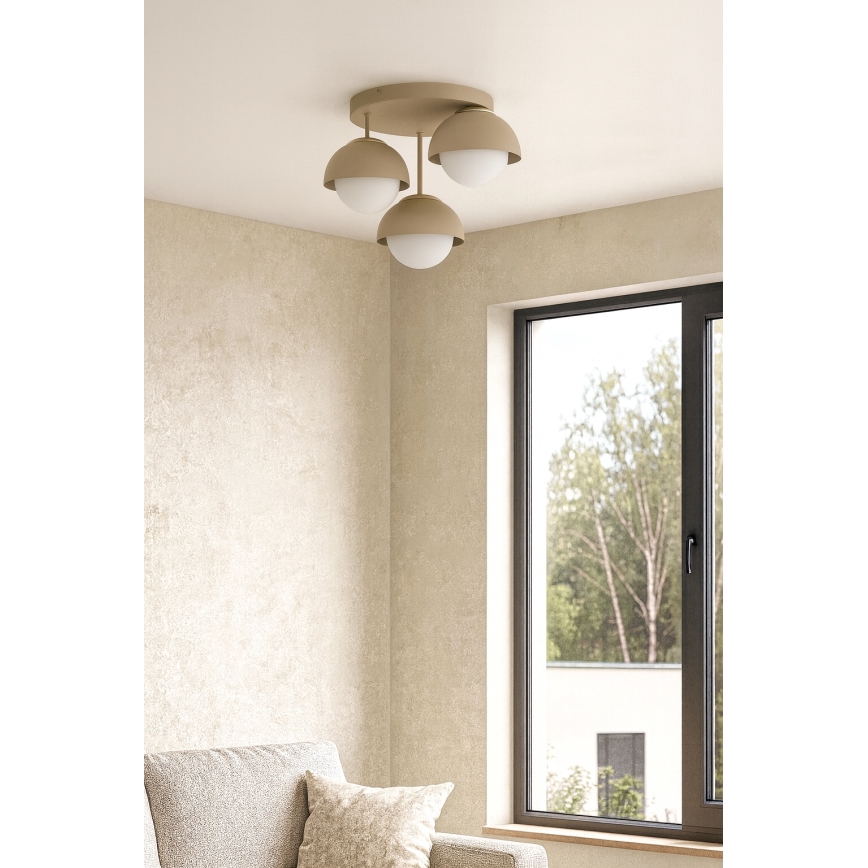 Brilagi - Felületre szerelhető mennyezeti csillár 3xE27/60W/230V bézs/arany