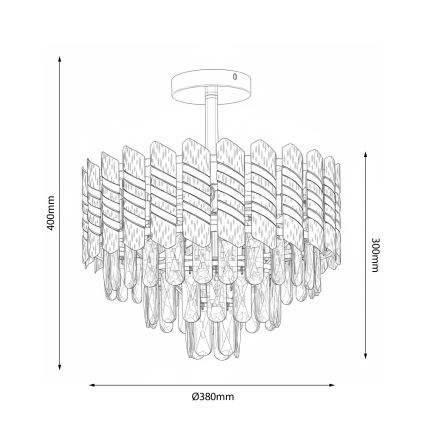 Brilagi - Felületre szerelt CRISTAL csillár 5xE14/40W/230V Ø 38 cm