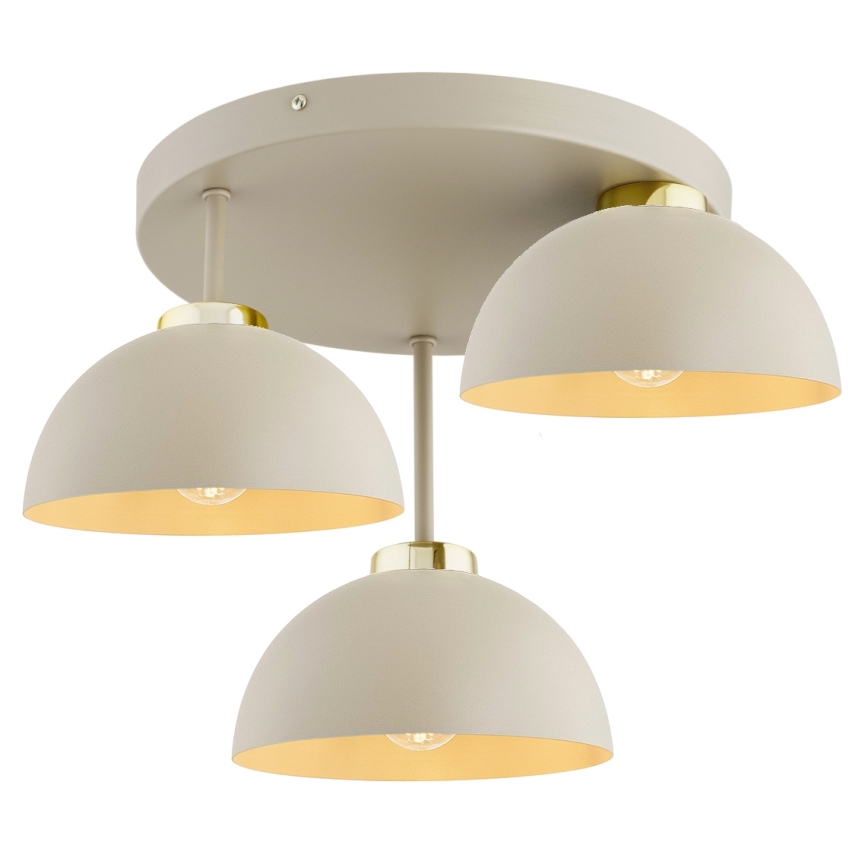 Brilagi - Felületre szerelt csillár 3xE27/60W/230V bézs/arany