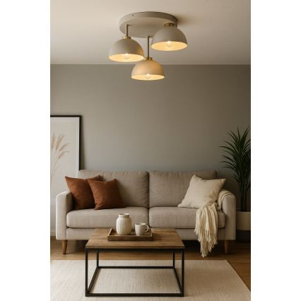 Brilagi - Felületre szerelt csillár 3xE27/60W/230V bézs/arany