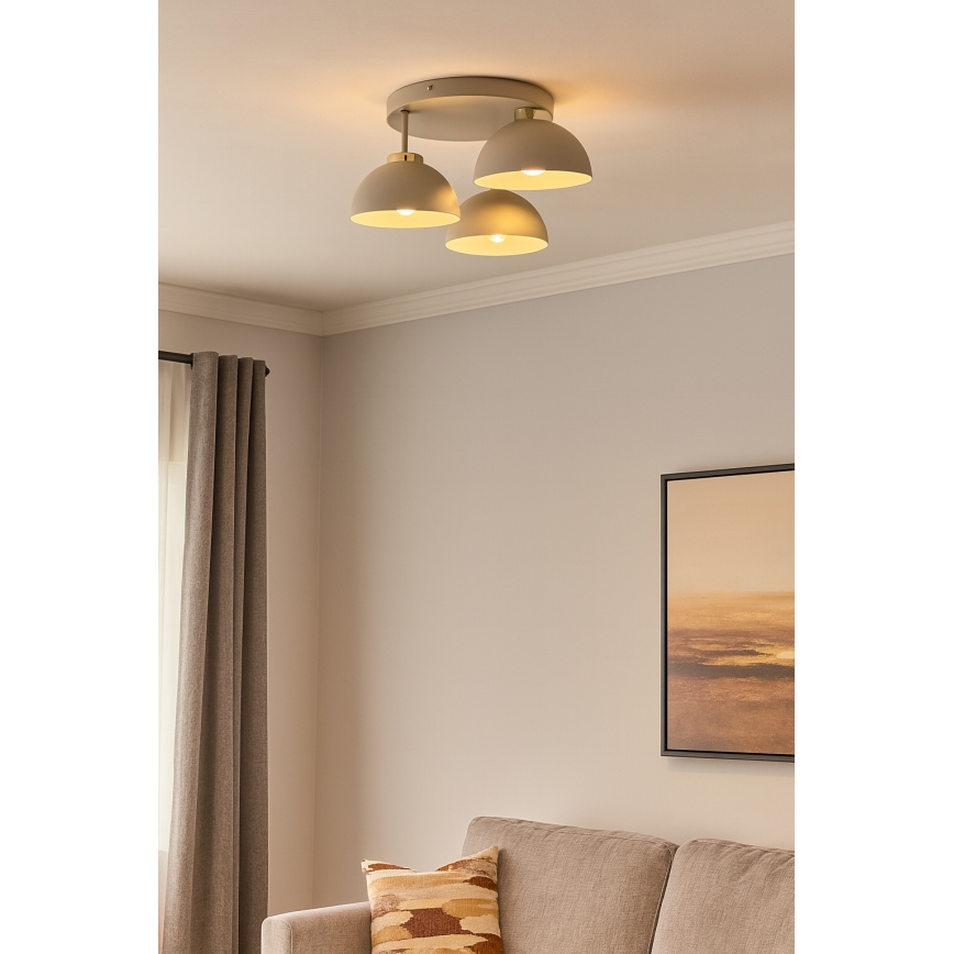Brilagi - Felületre szerelt csillár 3xE27/60W/230V bézs/arany