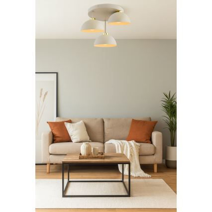 Brilagi - Felületre szerelt csillár 3xE27/60W/230V bézs/arany