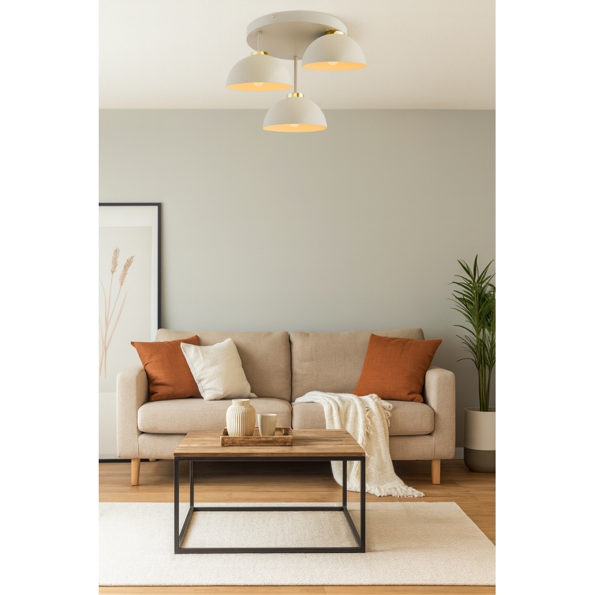 Brilagi - Felületre szerelt csillár 3xE27/60W/230V bézs/arany