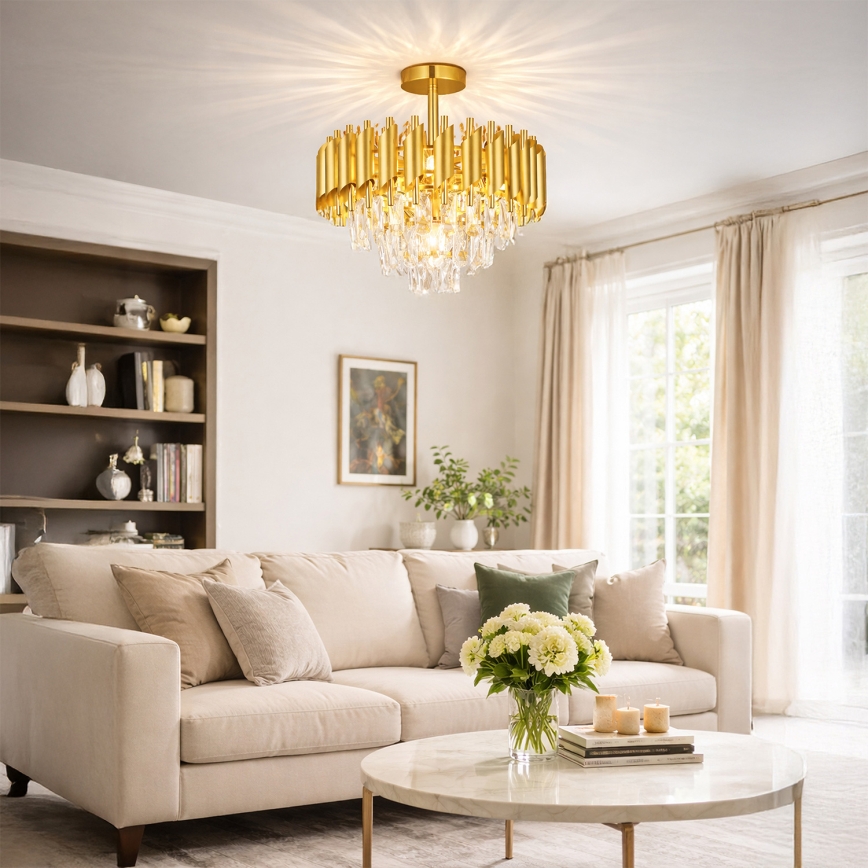 Brilagi - Felületre szerelt csillár ECLIPSE 5xE14/10W/230V Ø 38 cm arany