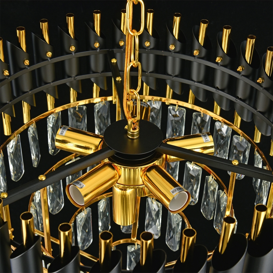 Brilagi - Felületre szerelt csillár ECLIPSE 7xE14/10W/230V Ø 48 cm fekete/arany