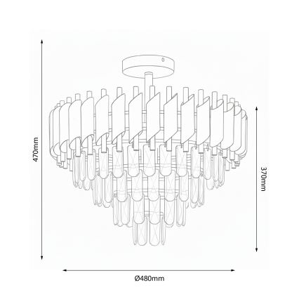 Brilagi - Felületre szerelt csillár ECLIPSE 7xE14/10W/230V Ø 48 cm fekete/arany