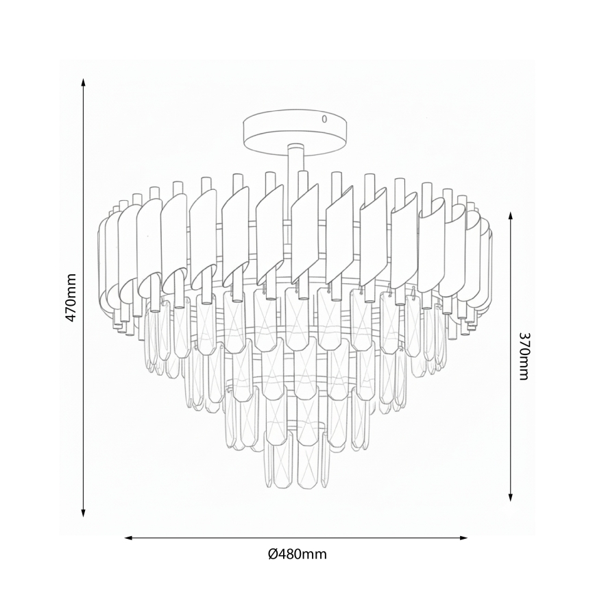 Brilagi - Felületre szerelt csillár ECLIPSE 7xE14/10W/230V Ø 48 cm fekete/arany