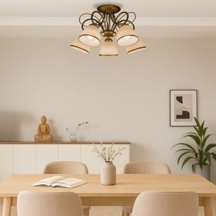 Brilagi - Felületre szerelt csillár FRED 5xE27/60W/230V átm. 59 cm arany