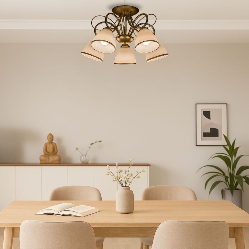 Brilagi - Felületre szerelt csillár FRED 5xE27/60W/230V átm. 59 cm arany