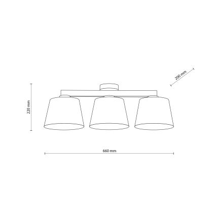 Brilagi - Felületre szerelt csillár LATTE 3xE27/15W/230V fenyő/barna