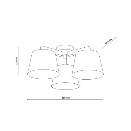 Brilagi - Felületre szerelt csillár LATTE 3xE27/15W/230V fenyő/fehér