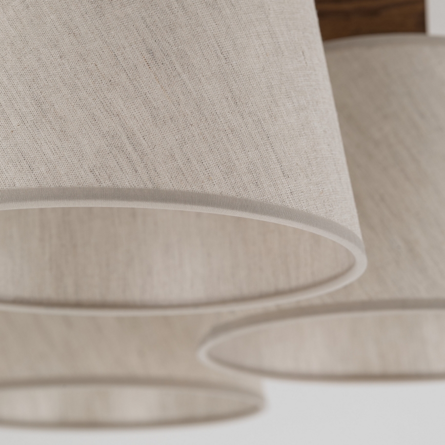 Brilagi - Felületre szerelt csillár LATTE 5xE27/15W/230V fenyő/krémszínű