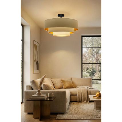 Brilagi - Felületre szerelt csillár LUNETA 3xE27/60W/230V Ø 80 cm krémszín/arany